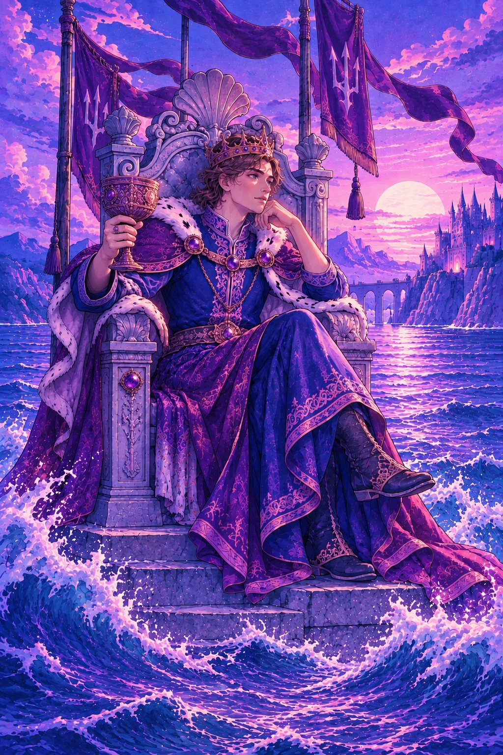 King of Cups — original Sonam Zangmo Tarot illustration