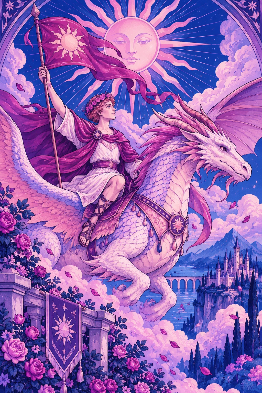 The Sun — original Sonam Zangmo Tarot illustration