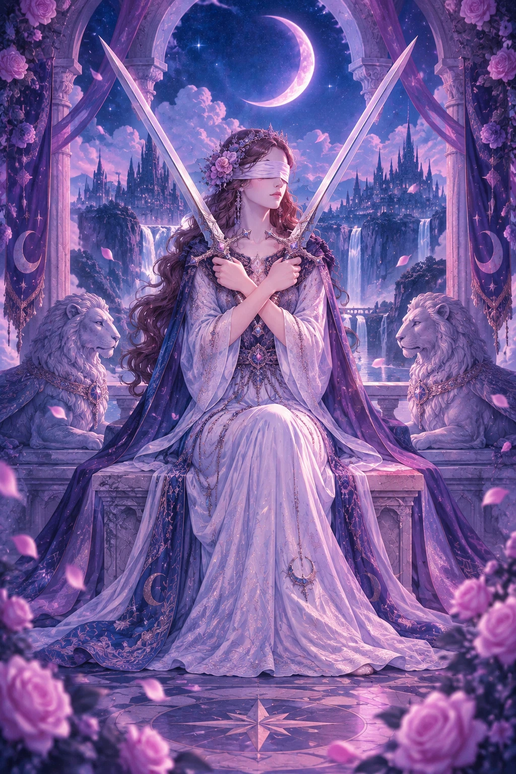 Two of Swords — original Sonam Zangmo Tarot illustration