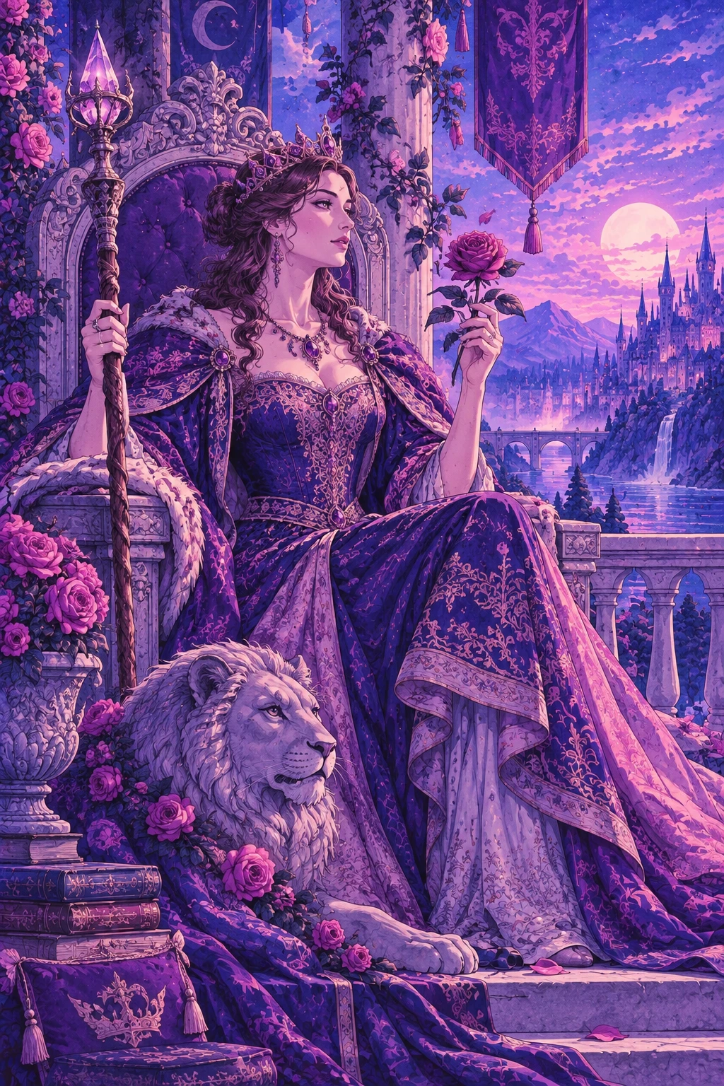 Queen of Wands — original Sonam Zangmo Tarot illustration