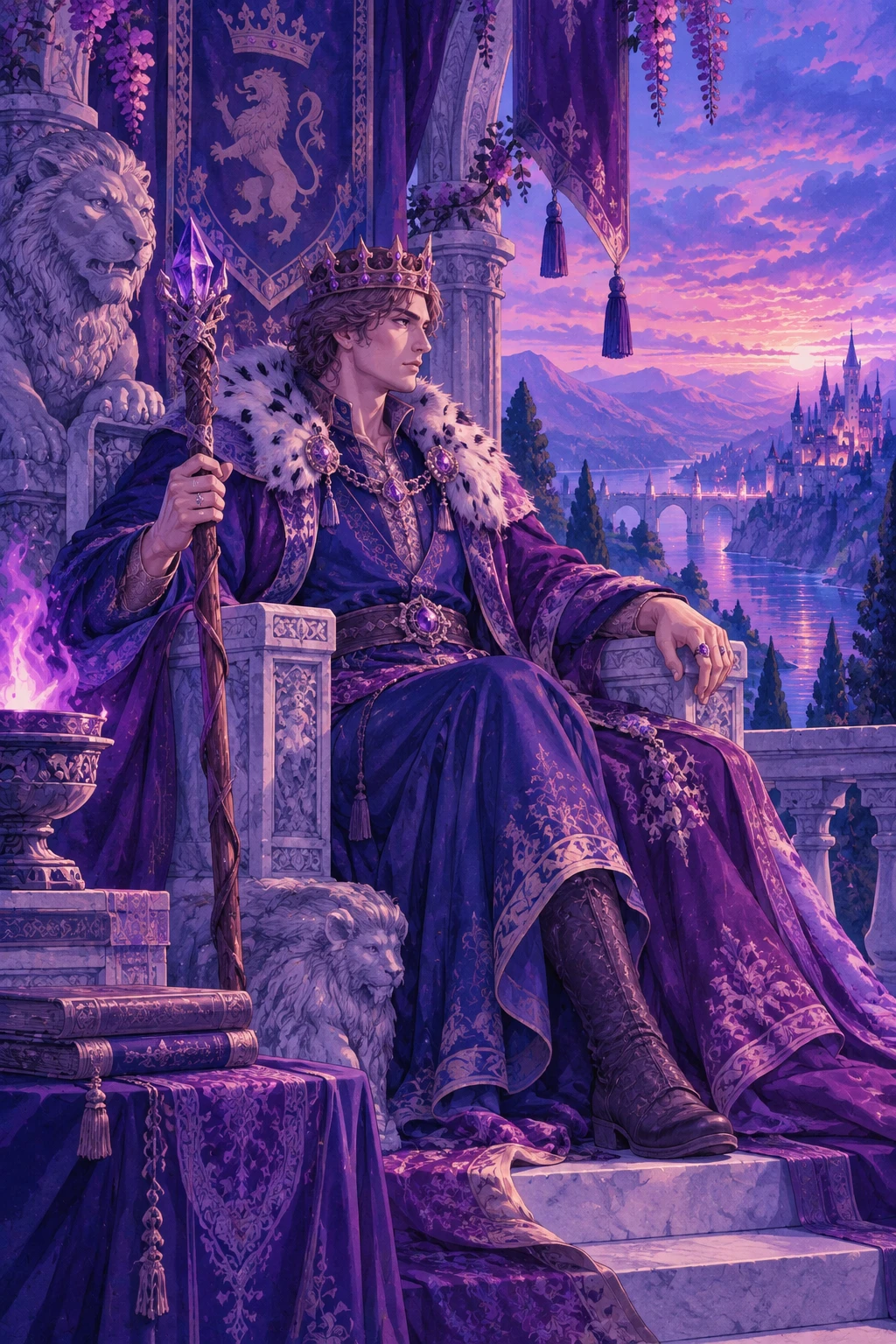 King of Wands — original Sonam Zangmo Tarot illustration