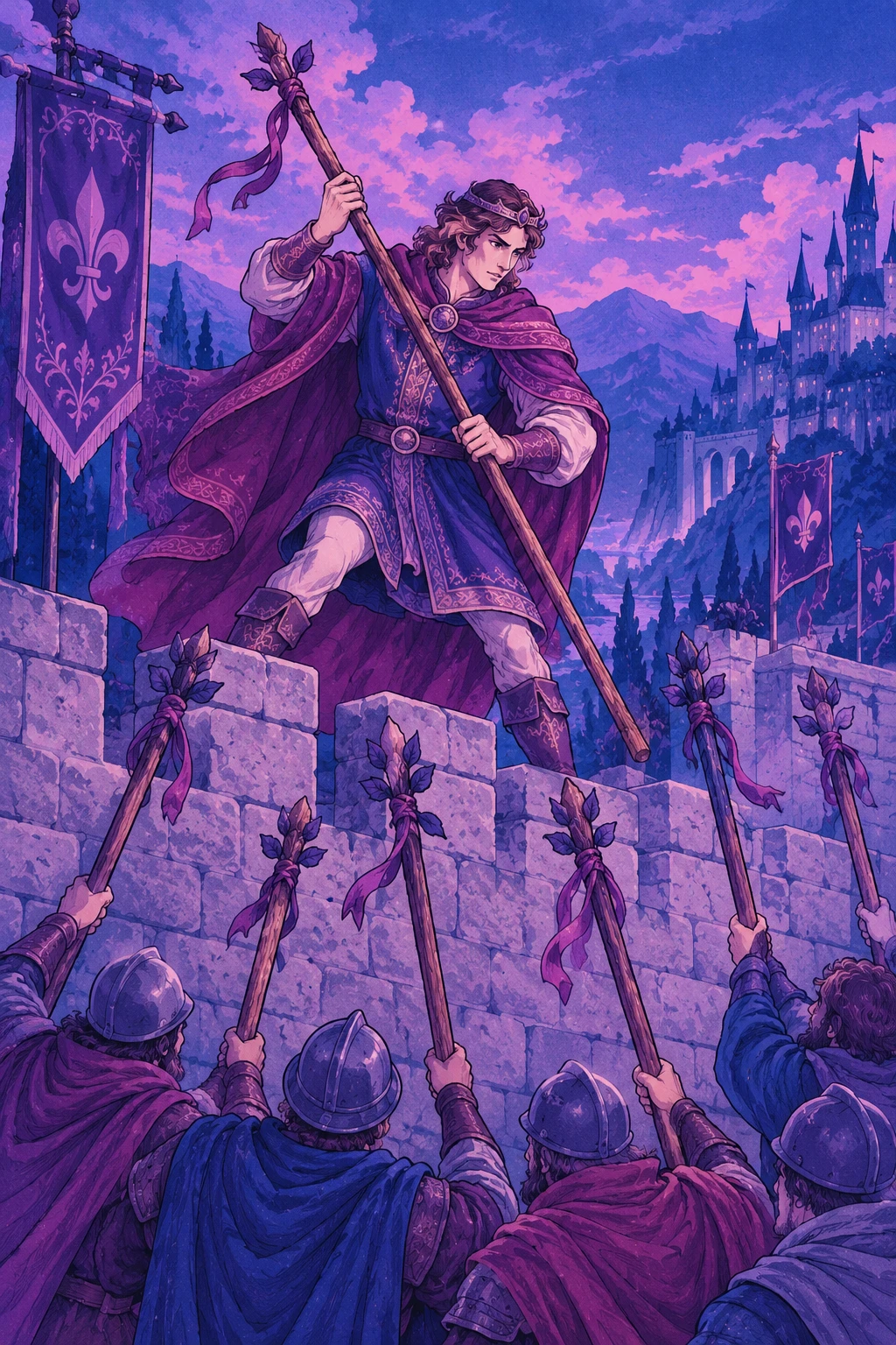 Seven of Wands — original Sonam Zangmo Tarot illustration