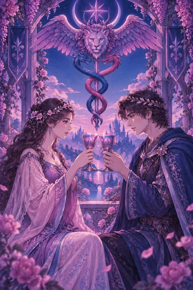 Two of Cups — Sonam Zangmo Tarot illustration