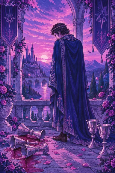 Five of Cups — Sonam Zangmo Tarot illustration