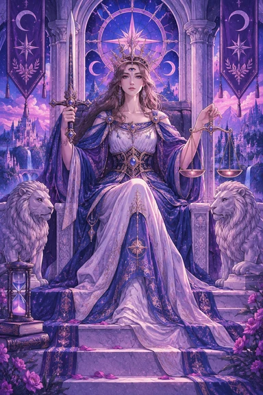 Justice — Sonam Zangmo Tarot illustration