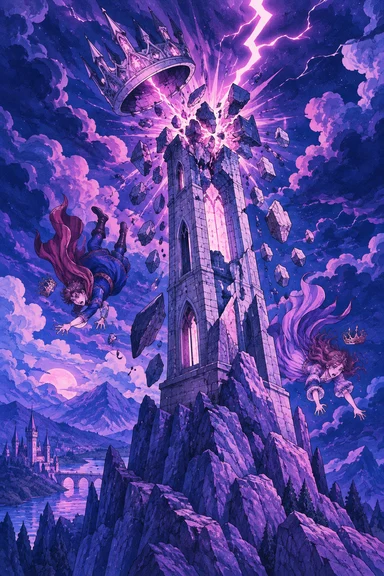 The Tower — Sonam Zangmo Tarot illustration