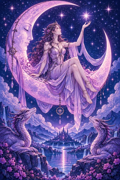 The Moon — Sonam Zangmo Tarot illustration