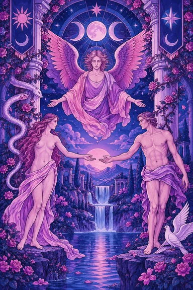 The Lovers — Sonam Zangmo Tarot illustration