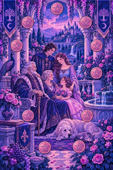 Ten of Pentacles — Sonam Zangmo Tarot illustration
