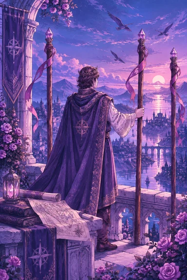 Three of Wands — Sonam Zangmo Tarot illustration